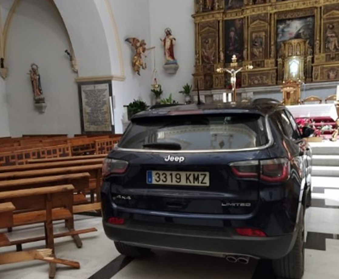 Spanish Pot Shop Owner Drives Car into a Church to Outrun the Devil