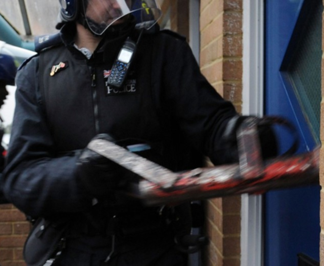 UK Cops Saw Down the Front Door of a House to Bust Someone for Half a Joint