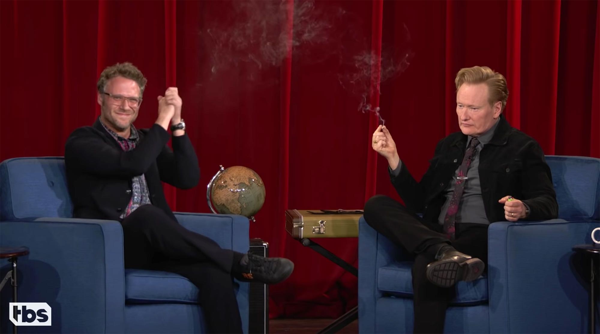 Seth Rogen Got Conan O’Brien and Andy Richter to Smoke Weed on Live TV