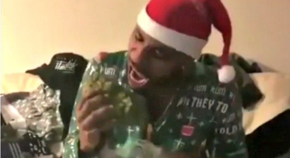Man Cries Tears of Joy After Being Gifted Giant Bag of Weed for Christmas