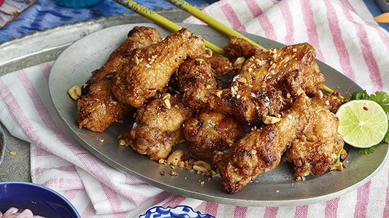 Hazy Thai Wings and Toasted Peanuts with Garlic
