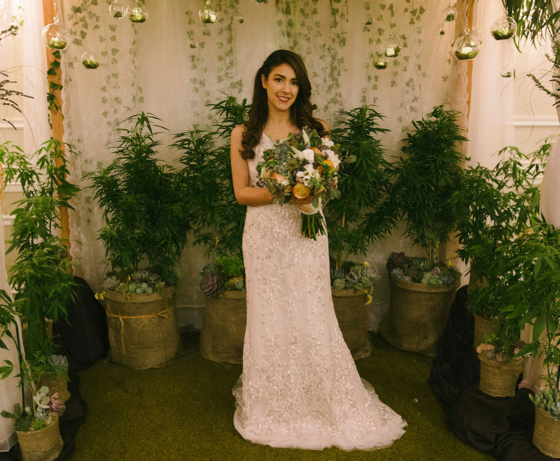 Photos of Ganja Gowns and 420 Floral Arrangements at the Los Angeles Cannabis Wedding Expo